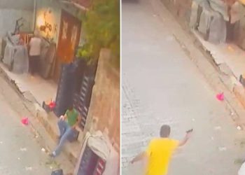 Kaldırımda otururken vuruldu!