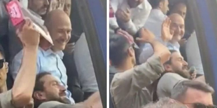 Soylu’nun otobüsünden atılan oyuncak vatandaşın başına çarptı