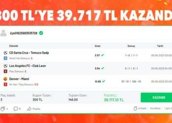 3 maçla 39 bin 717 TL kazanan iddaa kuponu! Misli misli oynadı, misli misli kazandı…