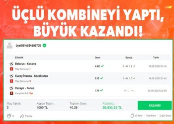 3 maçlık iddaa kuponu yaptı, 36 bin 910 TL kazandı! Ulusal maçlar…