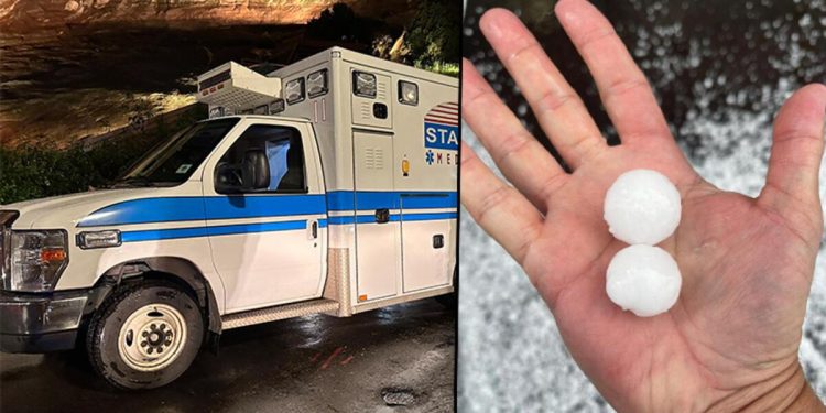 ABD’de şiddetli dolu yağışına konserde yakalandılar