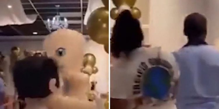 Aktiflikte animatör olarak getirilen iki şişme bebek birbirine girdi