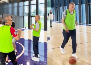Cumhurbaşkanı Erdoğan basketbol maçı yaptı, Mustafa Varank o anları paylaştı