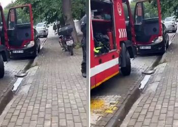 Demire sıkışmış üzere yaparak bütün mahalleyi trolleyen köpek kamerada