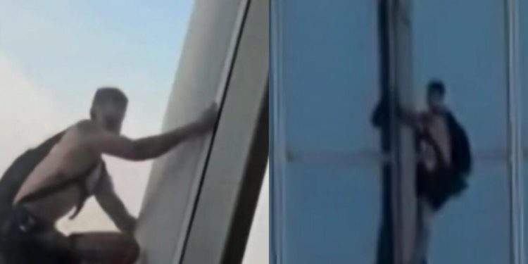 Dünyanın en yüksek 5. binasına ekipmansız tırmandı!