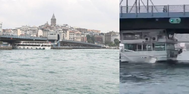 Galata Köprüsü’ne Tekne Çarptı!