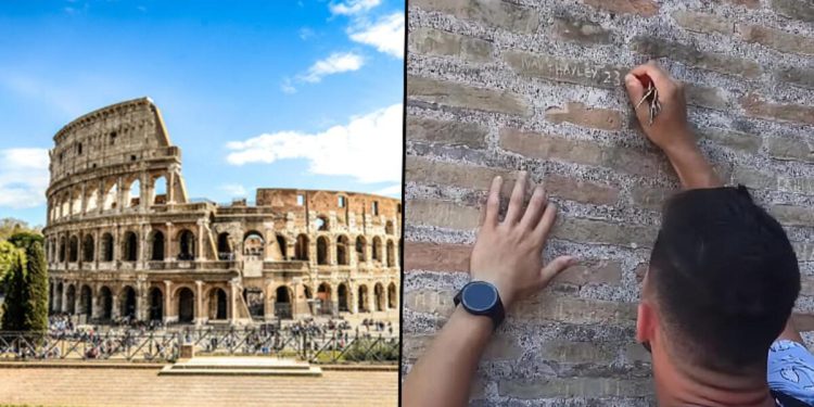 İtalya’da Kolezyum’a isim kazıyan turist aranıyor