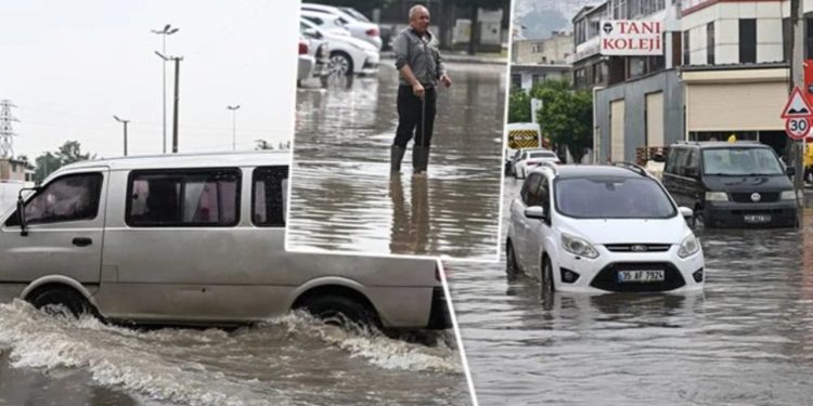 İzmir’i Sağanak Vurdu! Sokakları Su Bastı…