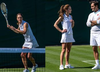 Kate Middleton Roger Federer’le tenis maçı yaptı, adeta yer yerinden oynadı: Bu bayanın yapamayacağı şey yok mu?