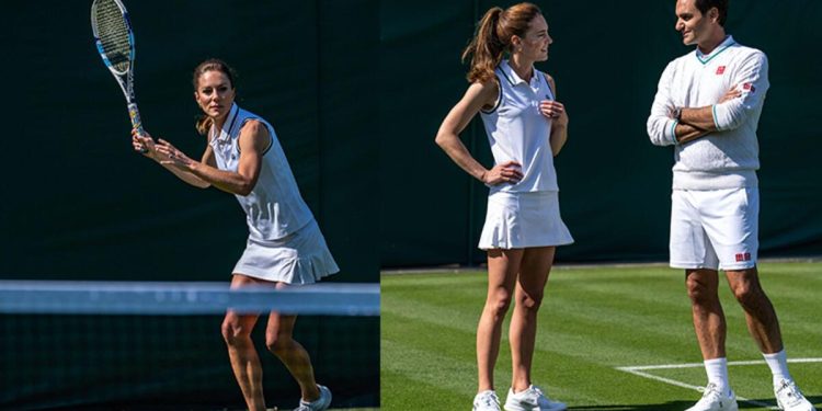 Kate Middleton Roger Federer’le tenis maçı yaptı, adeta yer yerinden oynadı: Bu bayanın yapamayacağı şey yok mu?