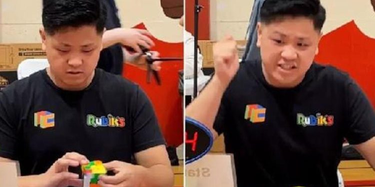 Rubik Küpü’nü 3.13 saniyede çözerek rekor kırdı
