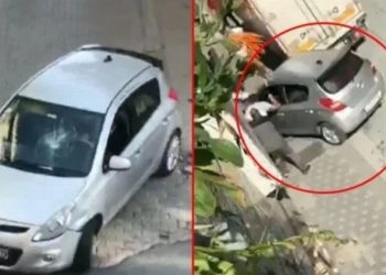 Yer Esenyurt; aracını tartıştığı şahısların üzerine sürdü, o anlar kamerada