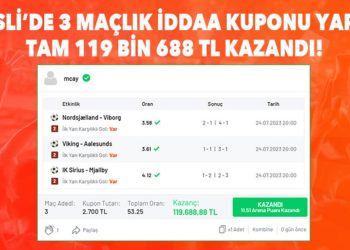 3 maçlık iddaa kuponu ile 119 bin 688 TL kazandı