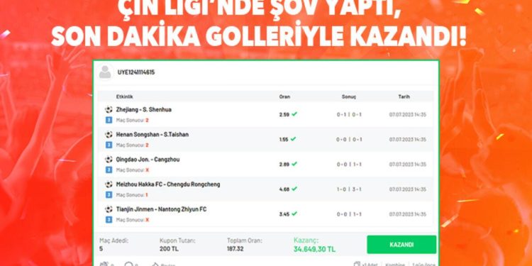 5 maçlık iddaa kuponu ile 34 bin 649 TL kazandı! 90+3 ve 90+5’teki gollerle…