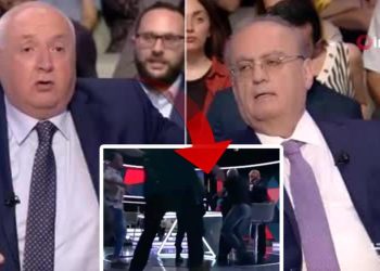 Eski bakan ve gazeteci canlı yayında birbirine girdi! Yumruklar havada uçuştu…