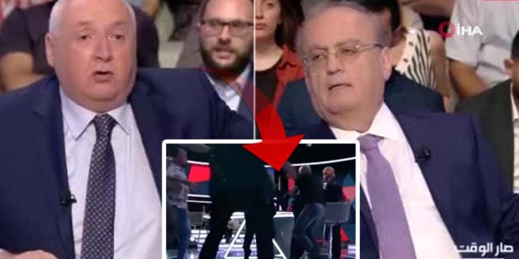 Eski bakan ve gazeteci canlı yayında birbirine girdi! Yumruklar havada uçuştu…