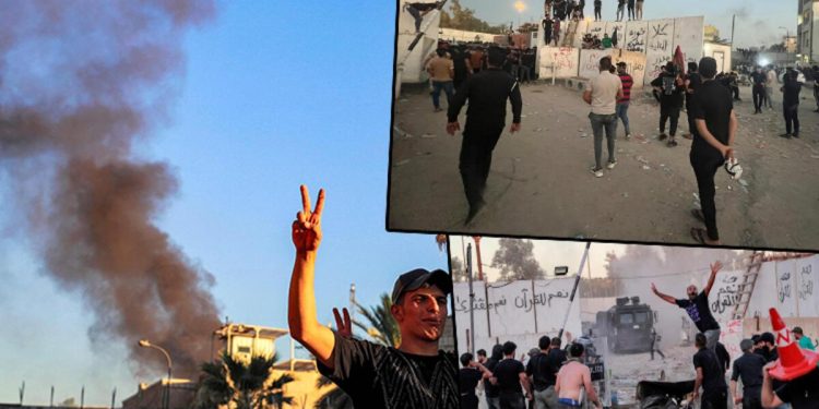 İsveç’in Bağdat Büyükelçiliği ateşe verildi… İşte birinci manzaralar