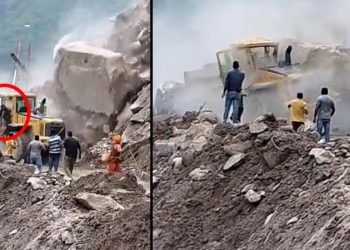 Toprak kaymasından son anda kurtuldu!