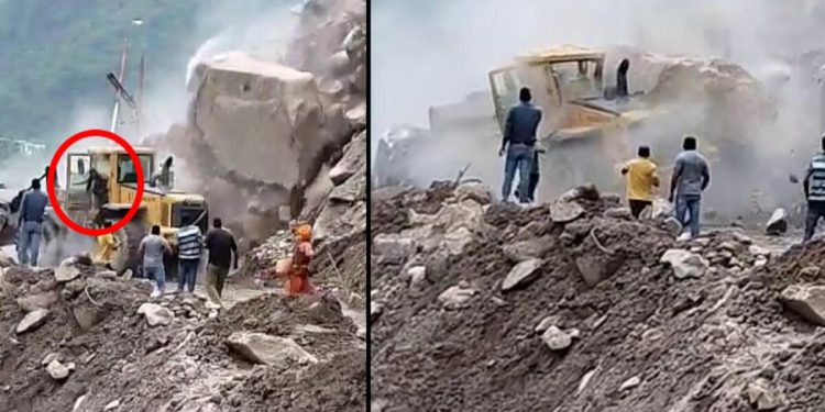 Toprak kaymasından son anda kurtuldu!