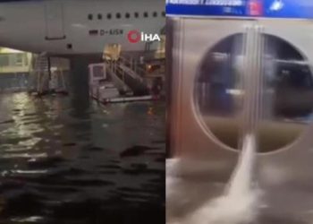 Almanya’da şiddetli yağışlar: Frankfurt Havalimanı’nı su bastı