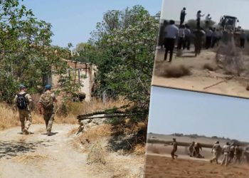 Kıbrıs’ta ‘yol çalışması’ gerilimi! BM askerleri ile Türk askerleri karşı karşıya geldi