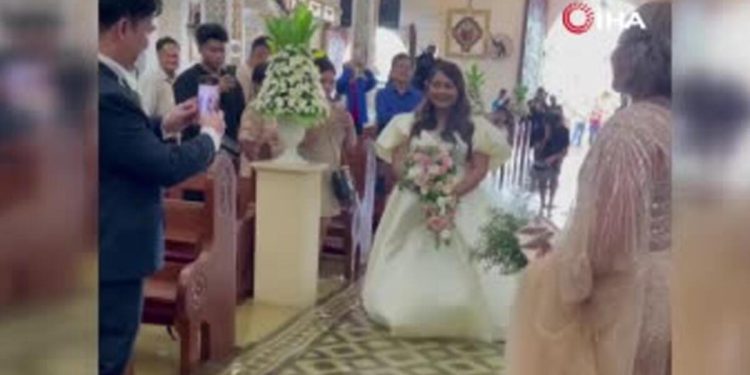 Kilise göle döndü lakin tekrar de düğünü yaptılar