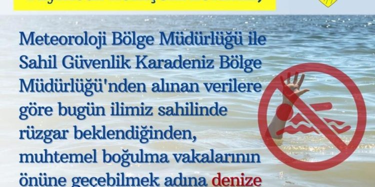 Samsun’da denize girmek yasaklandı