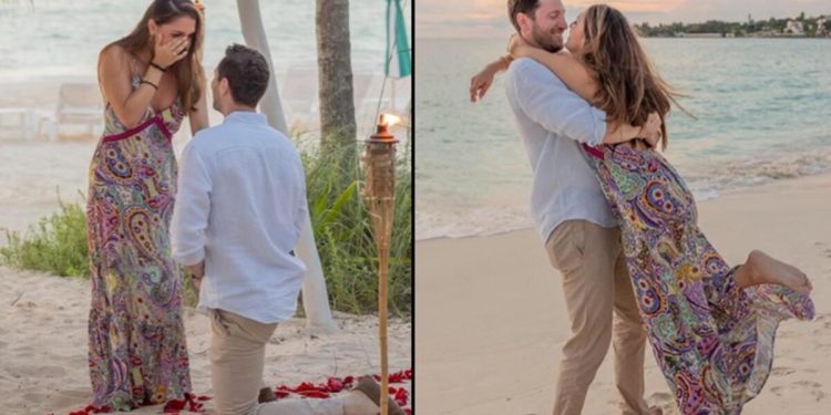 Ünlü ailenin keyifli günü: Sevgilisi önünde diz çökünce memnunluktan ağladı