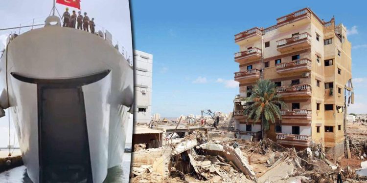 360 vazifeli afet bölgesinde… Türk yardım gemileri Libya’da