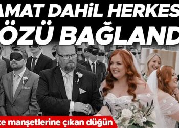 Damat dahil tüm konukların gözleri bağlandı! Toplumsal medyanın konuştuğu düğün…