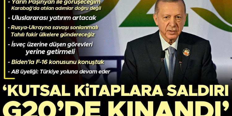 G20 sonrası Erdoğan’dan kıymetli bildiriler: AB üyesi ülkeler bizi 50 yıldır oyaladı… Kutsal kitaplara hücum G20’de kınandı