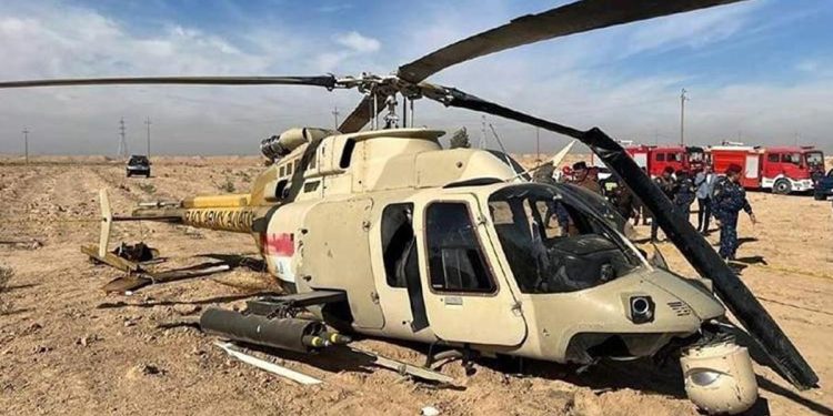 Irak’ta askeri helikopter düştü: 2 yaralı