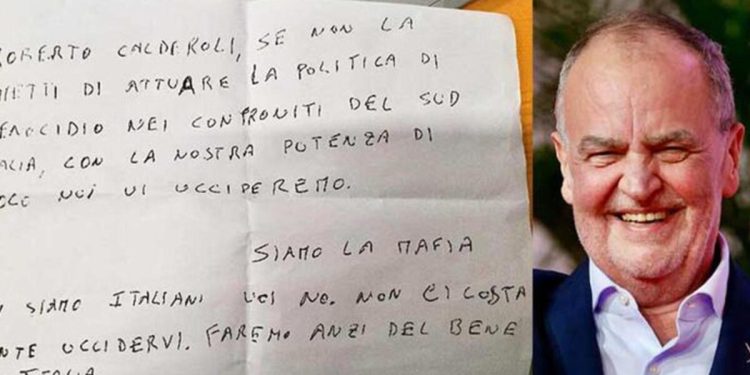 İtalya bu mektupla çalkalanıyor… Bakan Calderoli’ye vefat tehdidi