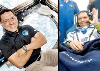Rekortmen astronot dünyaya geri döndü