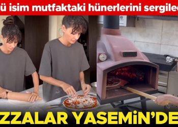 Ünlü isim mutfaktaki hünerlerini sergiledi… Pizzalar Yasemin’den!