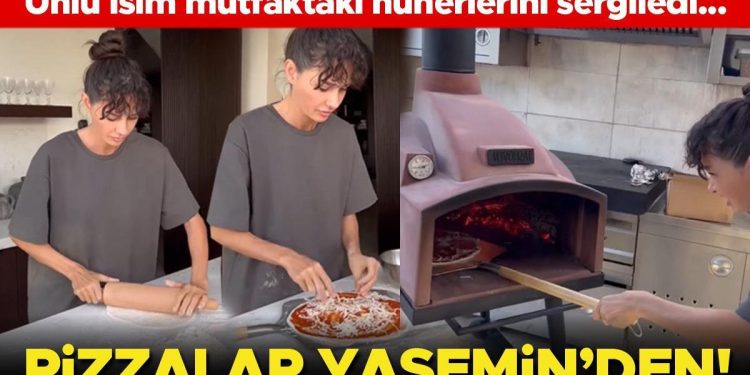 Ünlü isim mutfaktaki hünerlerini sergiledi… Pizzalar Yasemin’den!
