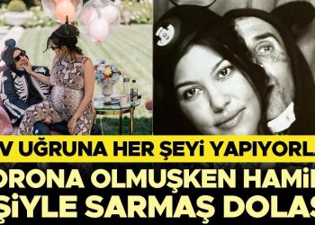 Aşk gösterisi uğruna bunu da yaptılar! Korona olmasına karşın gebe karısıyla dudak dudağa poz verdi