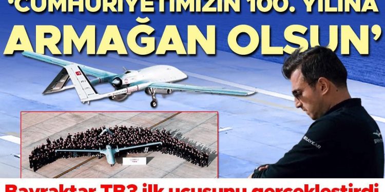 Bayraktar TB3 birinci uçuşunu gerçekleştirdi