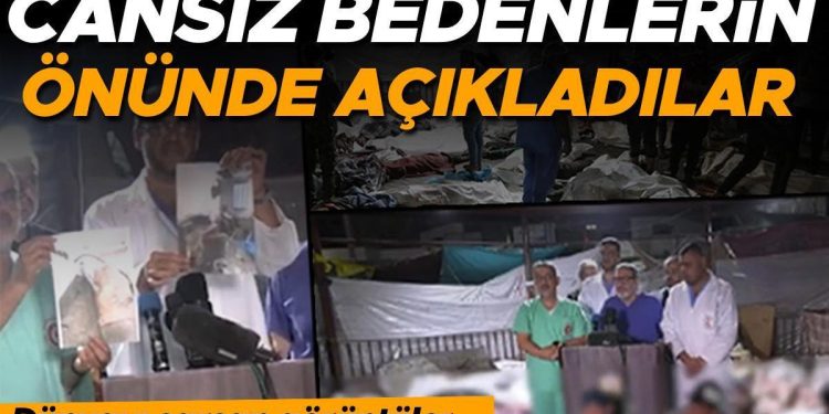 Dünya basını İsrail’in hastane saldırısını bu türlü gördü! Yürek yakan imaj: Cansız vücutların önünde basın açıklaması