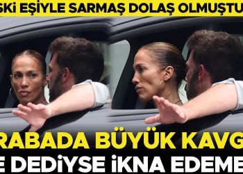Eski karısıyla sarmaş dolaş olunca ortalık karıştı: Ünlü çiftin otomobildeki hengamesi kameraya bu türlü yakalandı!