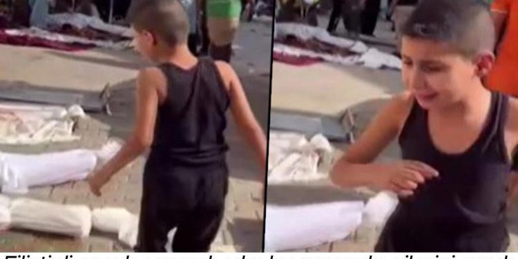 Gazze’den acı imajlar… Filistinli çocuk cansız vücutlar ortasında ailesini aradı