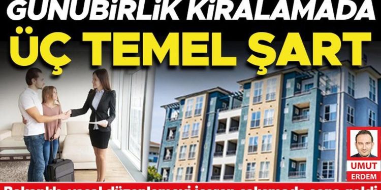 Günübirlik kiralamada üç temel koşul