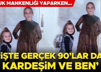 İşte gerçek 90’larda ben ve kardeşim! Çocuk modelliği yaparken…