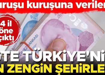 İşte Türkiye’nin en varlıklı kentleri… 4 vilayet öne çıktı! İşte kuruşu kuruşuna bilgiler