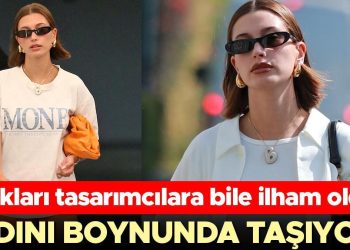 Özel kolyeyi ünlü modelden ilham alıp tasarlamışlar… Aşkını daima boynunda taşıyor