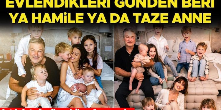 Evlendiğinden beri ya gebe ya taze anne… Ünlü çift yedi çocuklarını fotoğraflara bile sığdıramıyor