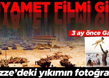 Gazze’de yıkımın fotoğrafı… Çocukların oynadığı kumsalda tanklar var