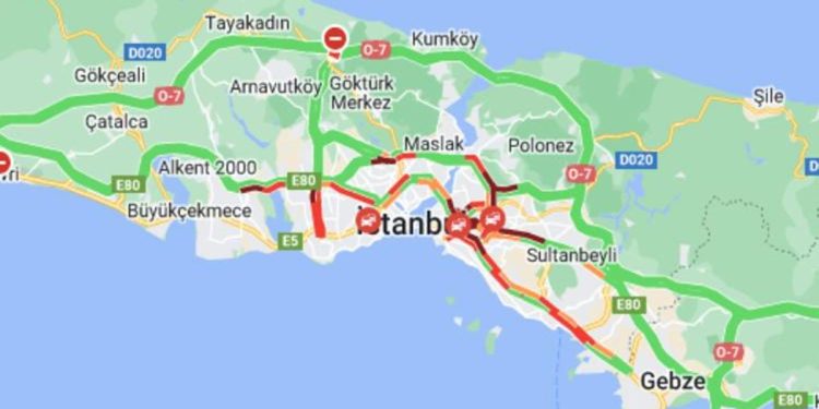 İstanbul trafik yoğunluğu haritası 20 Kasım 2023 Pazartesi | İstanbul’da bugün trafik yoğunluğu yüzde kaç?