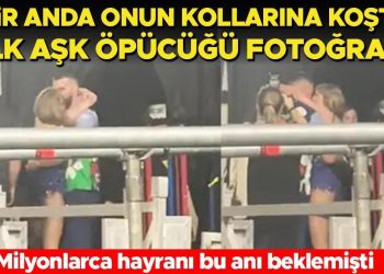 Konseri bittiği üzere sevgilisinin kollarına koştu: Birinci aşk öpücüğünün fotoğrafı