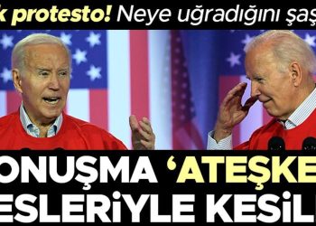 Son dakika: Biden’ı şoke eden Gazze protestosu! Konuşması ateşkes sesleriyle kesildi
